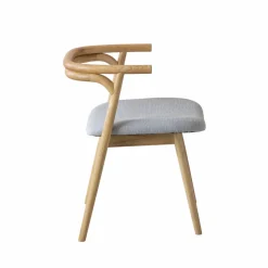 Chaise<Made in Meubles Chaise en bois d'orme et tissu gris Aline (lot de 2)