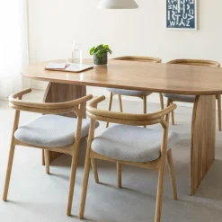 Chaise<Made in Meubles Chaise en bois d'orme et tissu gris Aline (lot de 2)