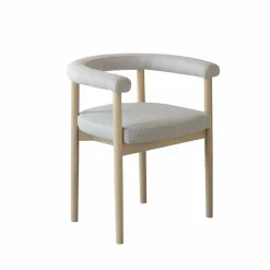 Chaise<Made in Meubles Chaise en bois d'orme et tissu gris Aline (lot de 2)