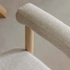 Chaise<Made in Meubles Chaise en bois d'orme et tissu gris Aline (lot de 2)