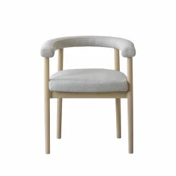 Chaise<Made in Meubles Chaise en bois d'orme et tissu gris Aline (lot de 2)