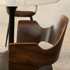 Chaise<Made in Meubles Chaise en bois foncé et velours gris Florence (lot de 2)