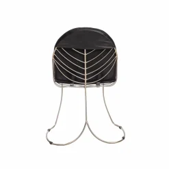 Chaise<Made in Meubles Chaise en cuir et métal noir Heidi