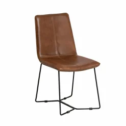 Chaise<Made in Meubles Chaise en cuir marron clair Lilou (lot de 2)