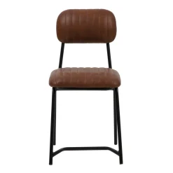 Chaise<Made in Meubles Chaise en cuir marron Dinner (lot de 2)