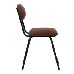 Chaise<Made in Meubles Chaise en cuir marron Dinner (lot de 2)