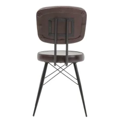 Chaise<Made in Meubles Chaise en cuir marron foncé Pharell (lot de 2)