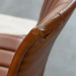 Chaise<Made in Meubles Chaise en cuir marron Nuria (lot de 2)