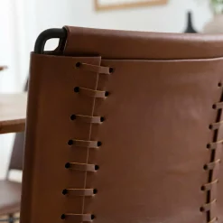 Chaise<Made in Meubles Chaise en cuir marron Valéria (lot de 2)