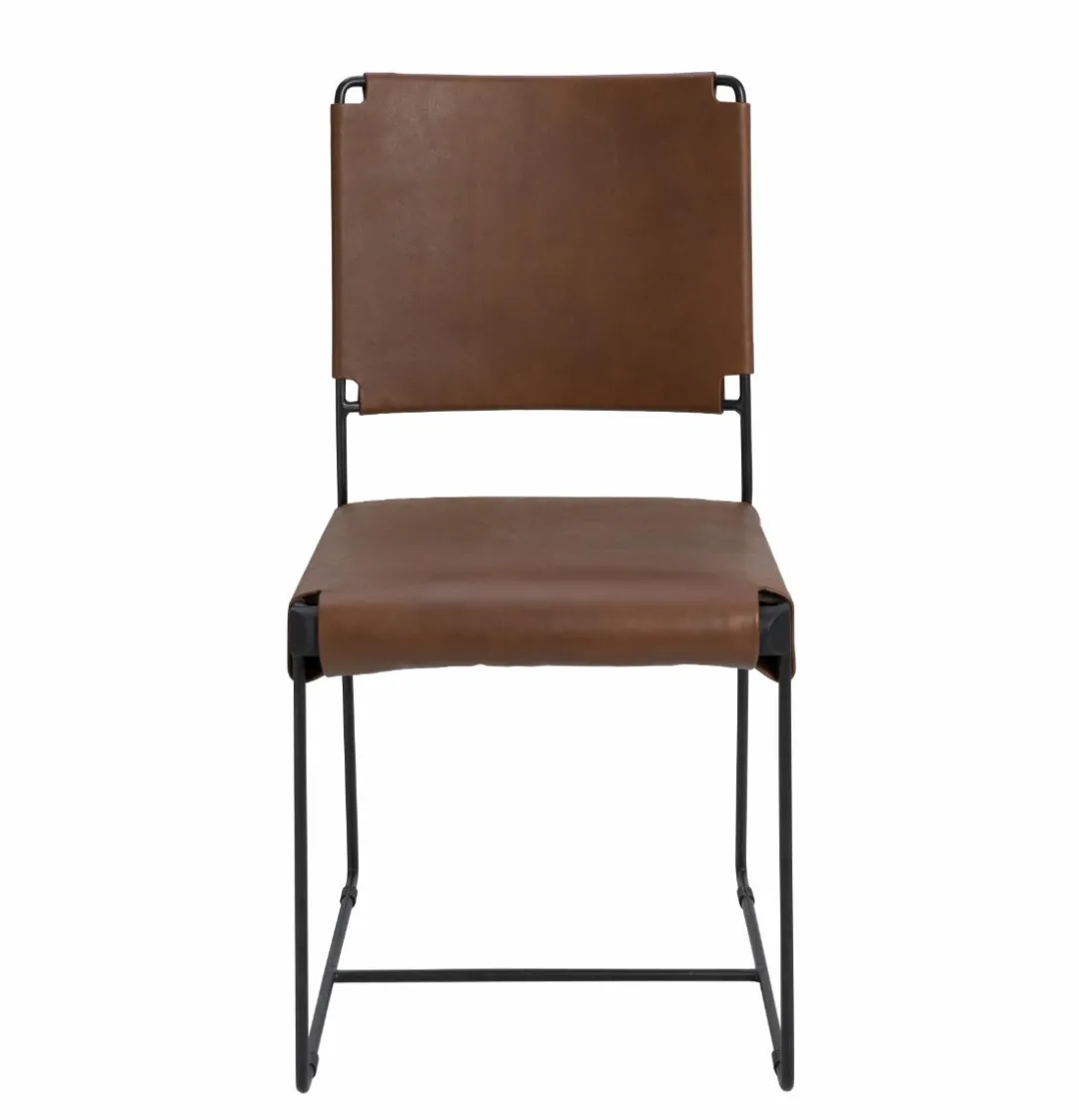 Chaise<Made in Meubles Chaise en cuir marron Valéria (lot de 2)