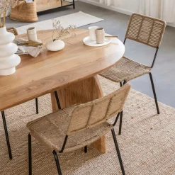 Chaise<Made in Meubles Chaise en métal et corde beige Emilia (lot de 2)