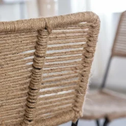 Chaise<Made in Meubles Chaise en métal et corde beige Emilia (lot de 2)