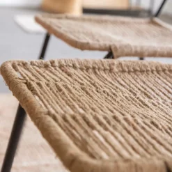 Chaise<Made in Meubles Chaise en métal et corde beige Emilia (lot de 2)