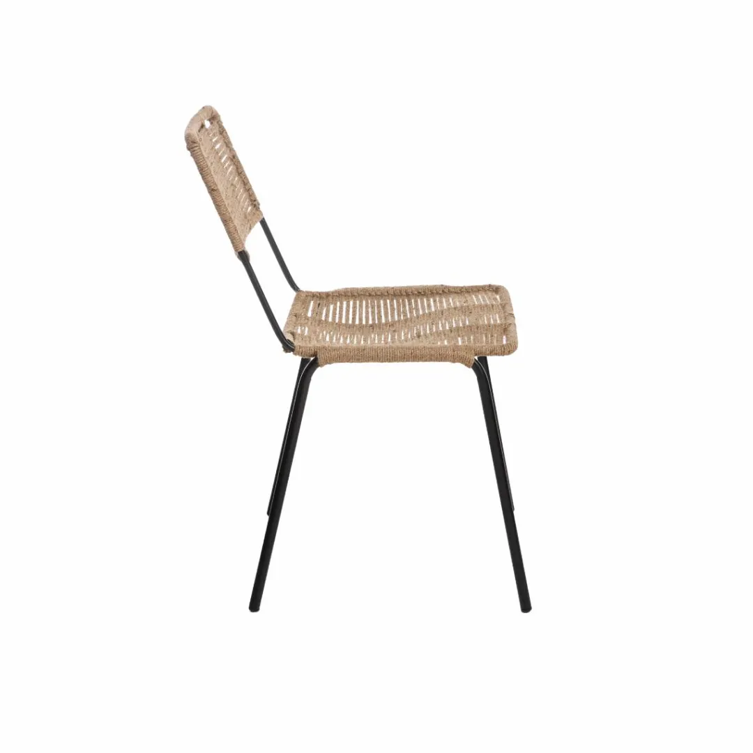 Chaise<Made in Meubles Chaise en métal et corde beige Emilia (lot de 2)