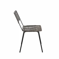 Chaise<Made in Meubles Chaise en métal et corde grise Emilia (lot de 2)