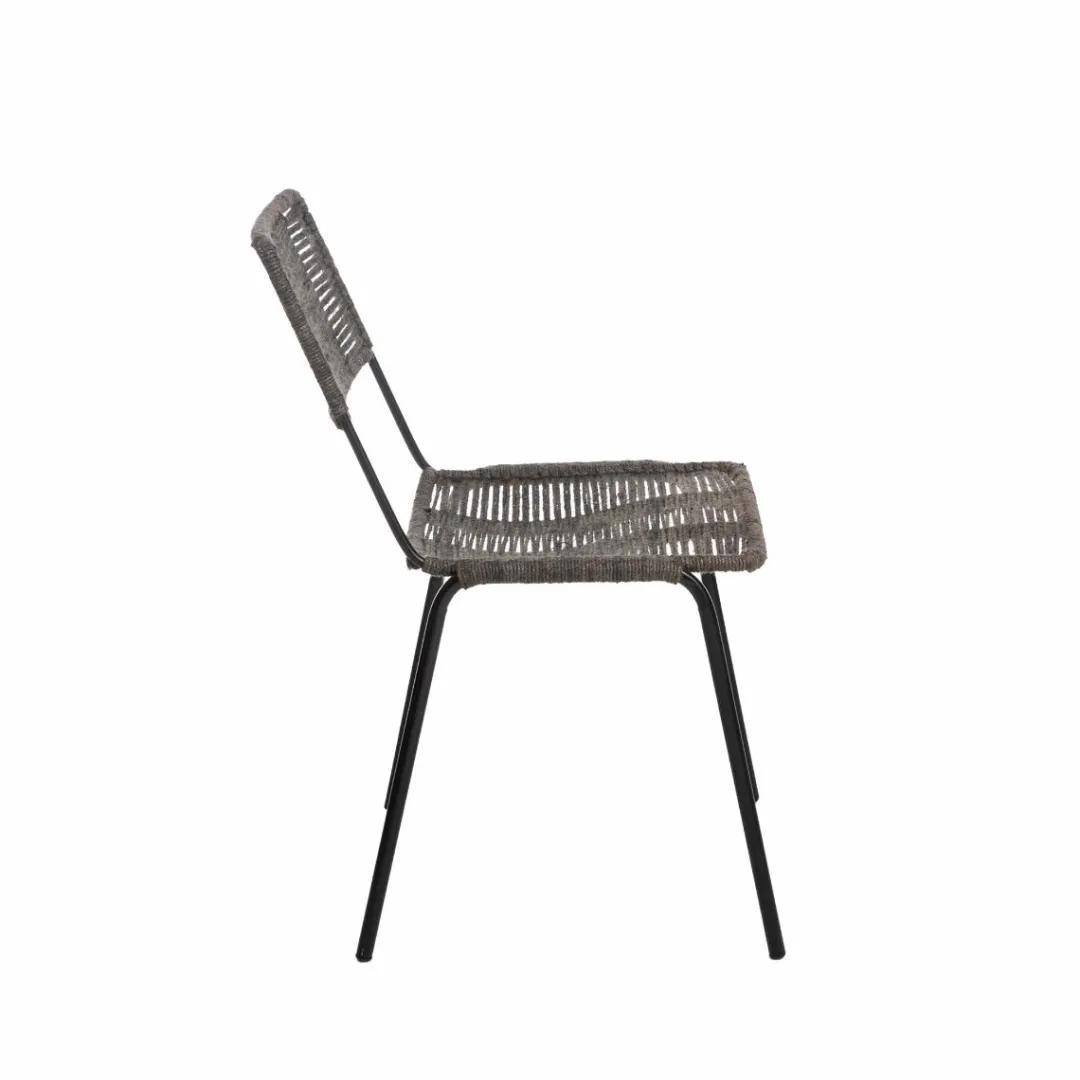 Chaise<Made in Meubles Chaise en métal et corde grise Emilia (lot de 2)