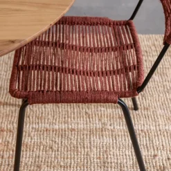 Chaise<Made in Meubles Chaise en métal et corde rouge Emilia (lot de 2)