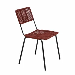 Chaise<Made in Meubles Chaise en métal et corde rouge Emilia (lot de 2)