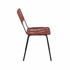 Chaise<Made in Meubles Chaise en métal et corde rouge Emilia (lot de 2)