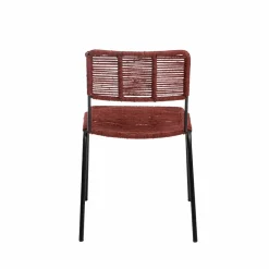 Chaise<Made in Meubles Chaise en métal et corde rouge Emilia (lot de 2)