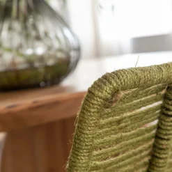 Chaise<Made in Meubles Chaise en métal et corde verte Emilia (lot de 2)