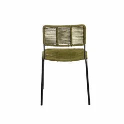 Chaise<Made in Meubles Chaise en métal et corde verte Emilia (lot de 2)