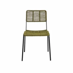 Chaise<Made in Meubles Chaise en métal et corde verte Emilia (lot de 2)