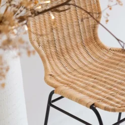 Chaise<Made in Meubles Chaise en métal et rotin Minal (lot de 2)