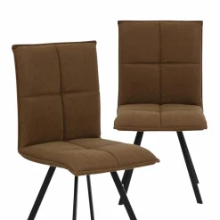 Chaise<Made in Meubles Chaise en polyester marron Nino (lot de 2)