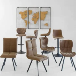 Chaise<Made in Meubles Chaise en polyester marron Nino (lot de 2)