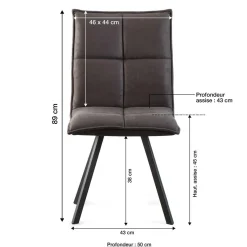 Chaise<Made in Meubles Chaise en polyester noir Nino (lot de 2)