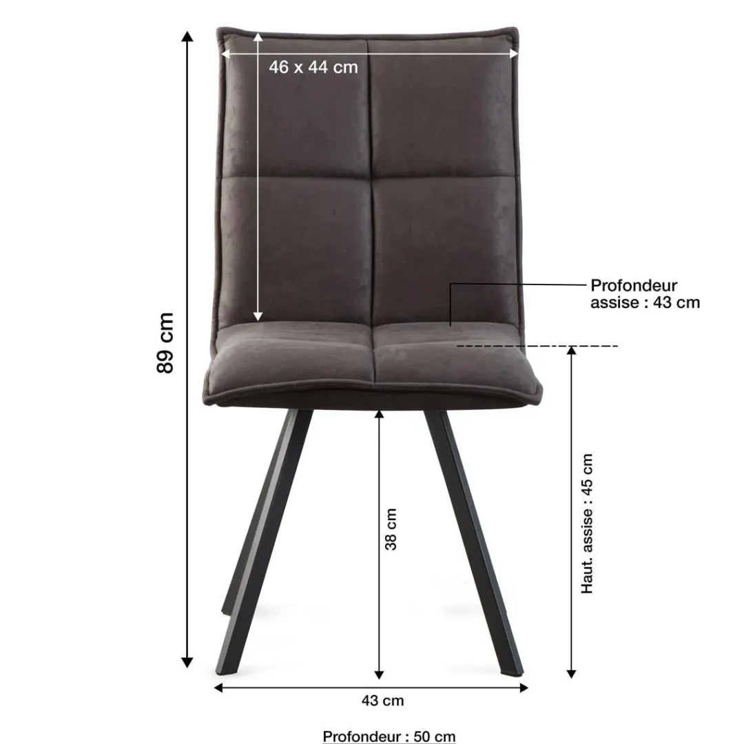 Chaise<Made in Meubles Chaise en polyester noir Nino (lot de 2)