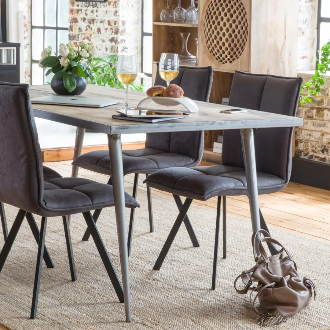 Chaise<Made in Meubles Chaise en polyester noir Nino (lot de 2)