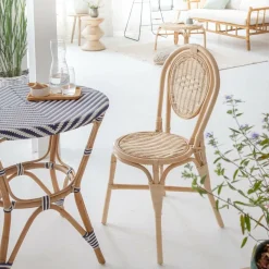 Chaise<Made in Meubles Chaise en rotin bistrot Nohan (lot de 2)