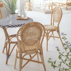 Chaise<Made in Meubles Chaise en rotin bistrot Nohan (lot de 2)