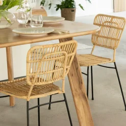 Chaise<Made in Meubles Chaise en rotin et en métal Sélina (lot de 2)