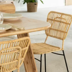 Chaise<Made in Meubles Chaise en rotin et en métal Sélina (lot de 2)