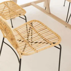 Chaise<Made in Meubles Chaise en rotin et en métal Sélina (lot de 2)