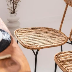 Chaise<Made in Meubles Chaise en rotin et en métal Leila (lot de 2)