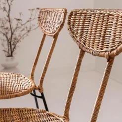 Chaise<Made in Meubles Chaise en rotin et en métal Leila (lot de 2)