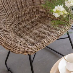 Chaise<Made in Meubles Chaise en rotin et métal Amael (lot de 2)