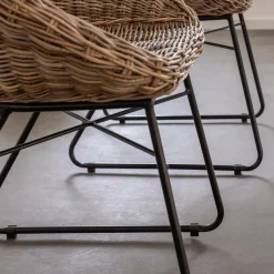 Chaise<Made in Meubles Chaise en rotin et métal Amael (lot de 2)