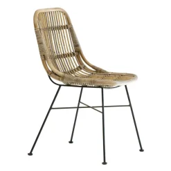 Chaise<Made in Meubles Chaise en rotin et métal Rattan (lot de 2)