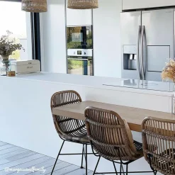 Chaise<Made in Meubles Chaise en rotin et métal Rattan (lot de 2)