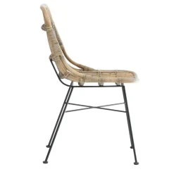 Chaise<Made in Meubles Chaise en rotin et métal Rattan (lot de 2)