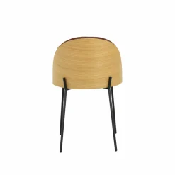 Chaise<Made in Meubles Chaise en tissu acajou et bois clair Nyssa (lot de 2)