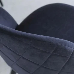 Chaise<Made in Meubles Chaise en tissu bleu marine et métal Jasmine (lot de 2)