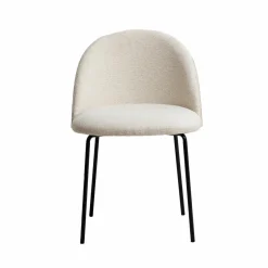 Chaise<Made in Meubles Chaise en tissu bouclette écru clair et métal Nyssa (lot de 2)