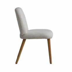 Chaise<Made in Meubles Chaise en tissu bouclette blanche Ayse (lot de 2)