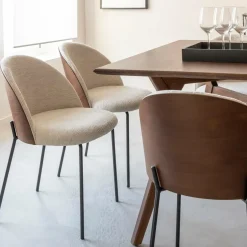 Chaise<Made in Meubles Chaise en tissu écru et métal Nyssa (lot de 2)